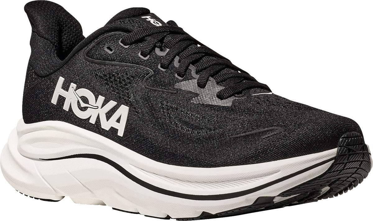 Hoka Clifton 10 WIDE FIT Mens Running Shoes - Black