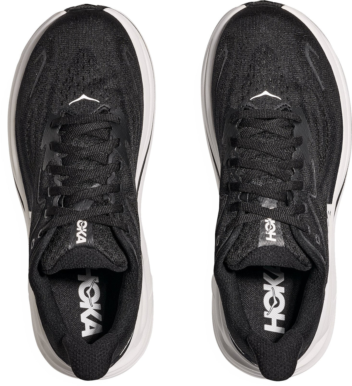 Hoka Clifton 10 WIDE FIT Mens Running Shoes - Black