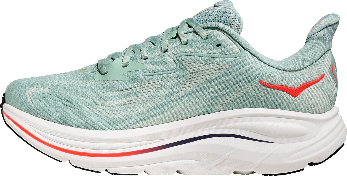 Hoka Clifton 10 WIDE FIT Mens Running Shoes - Green